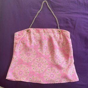 J. McLaughlin Silk Strapless Top with Gold Chain